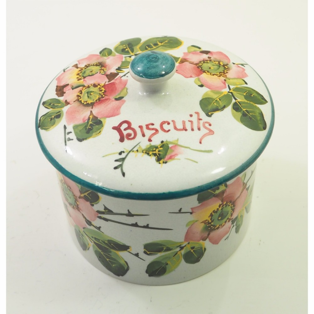 RARE SCOTTISH WEMYSS WARE BISCUIT BARREL