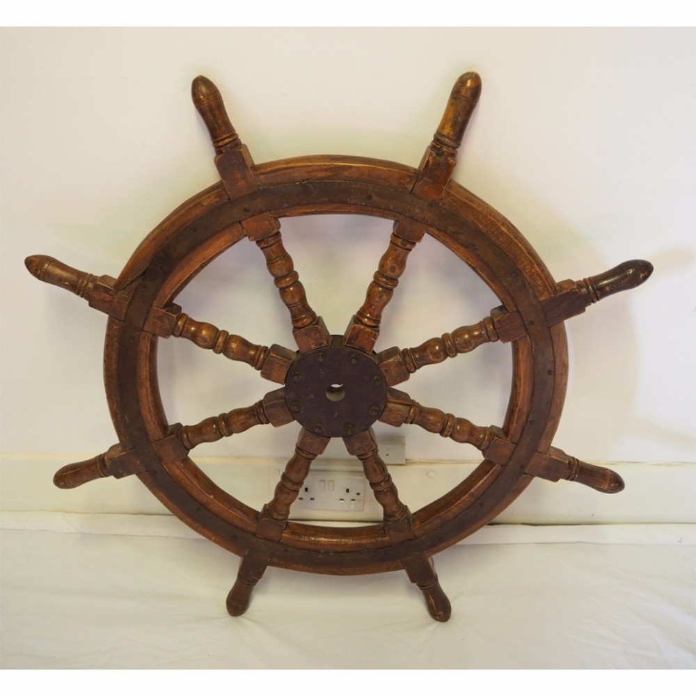 19th CENTURY SCOTTISH LARGE SHIPS WHEEL