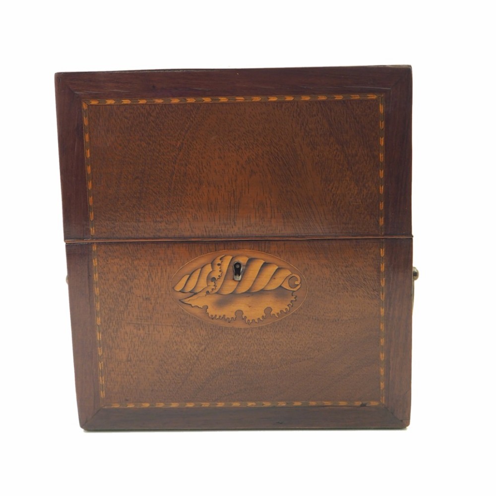 18th CENTURY GEORGE III DECANTER BOX. COMPLETE