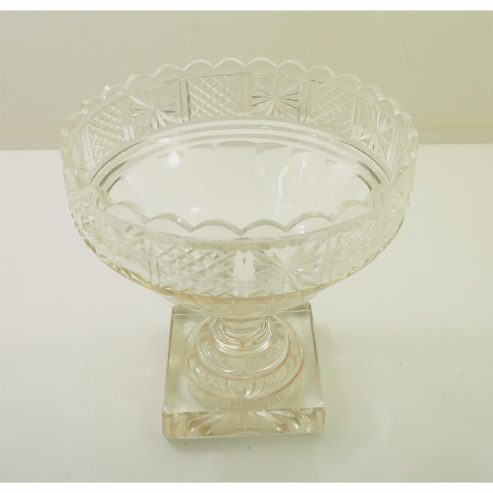 FINE GEORGIAN CUT GLASS PUNCH BOWL. C. 1830