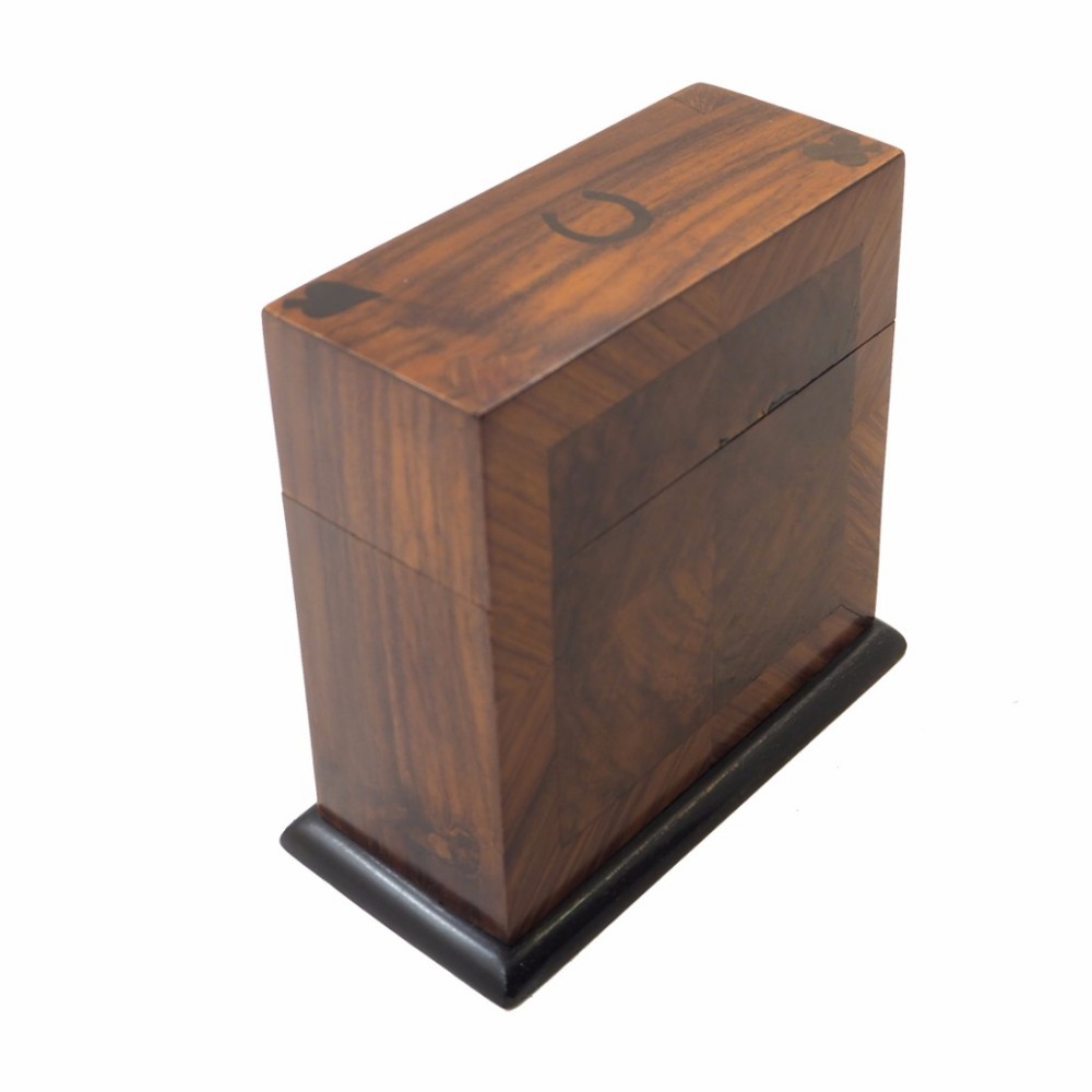BEAUTIFUL FRENCH WALNUT & TULIPWOOD CARD BOX