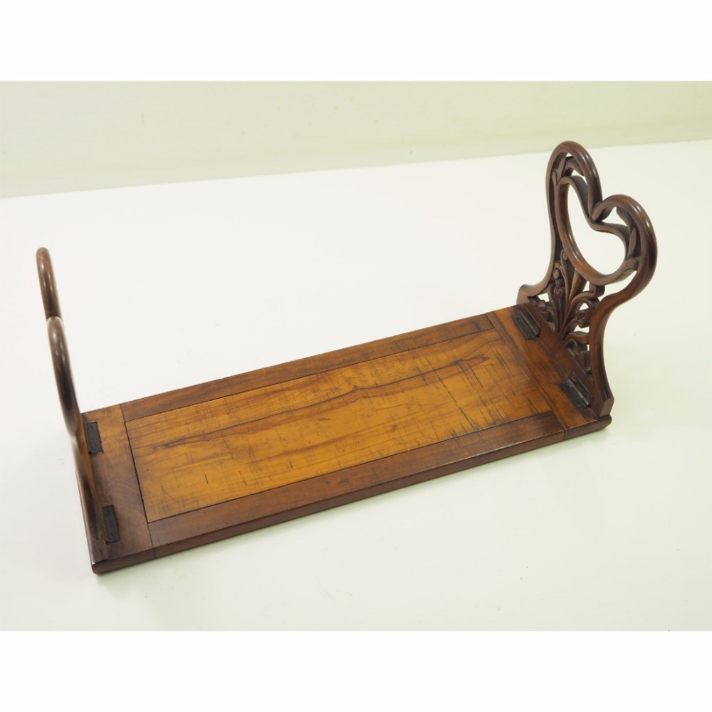 VICTORIAN OLIVE-WOOD EXTENDABLE BOOK TROUGH