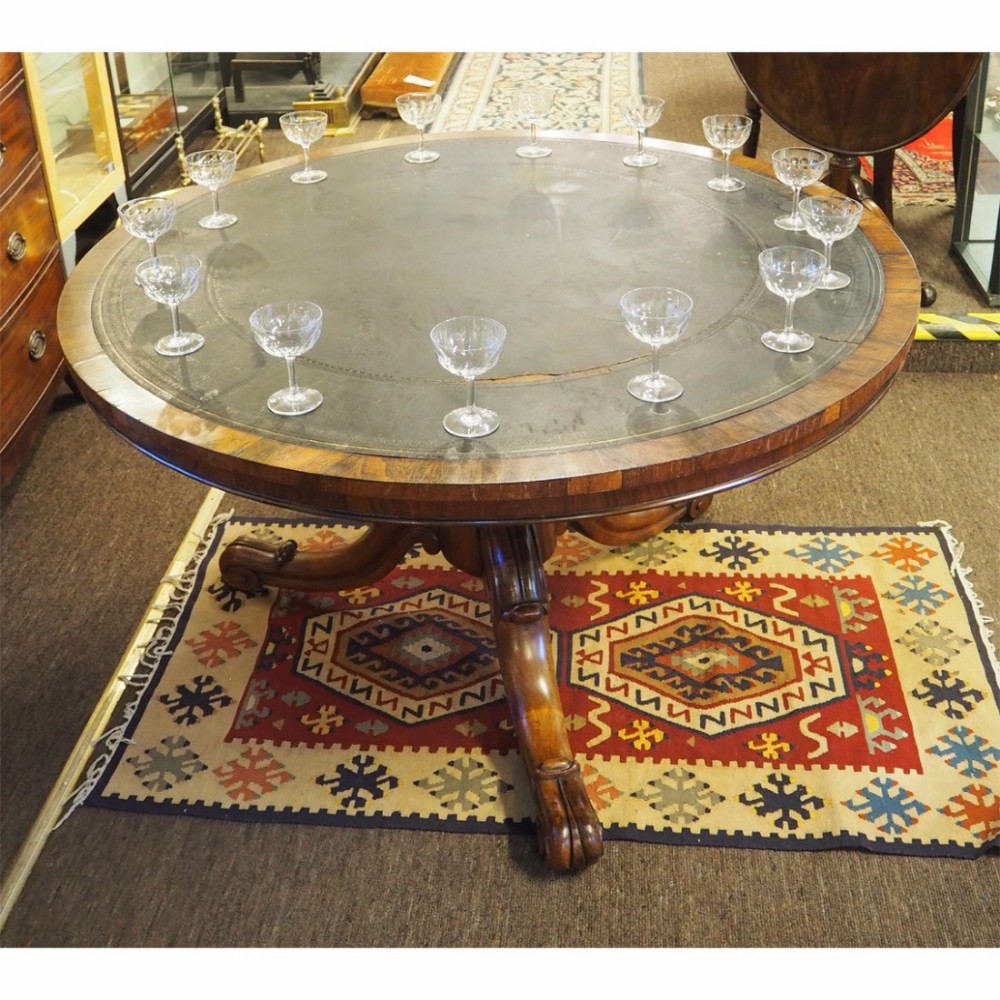 RARE WINDSOR CASTLE ROSEWOOD LIBRARY TABLE