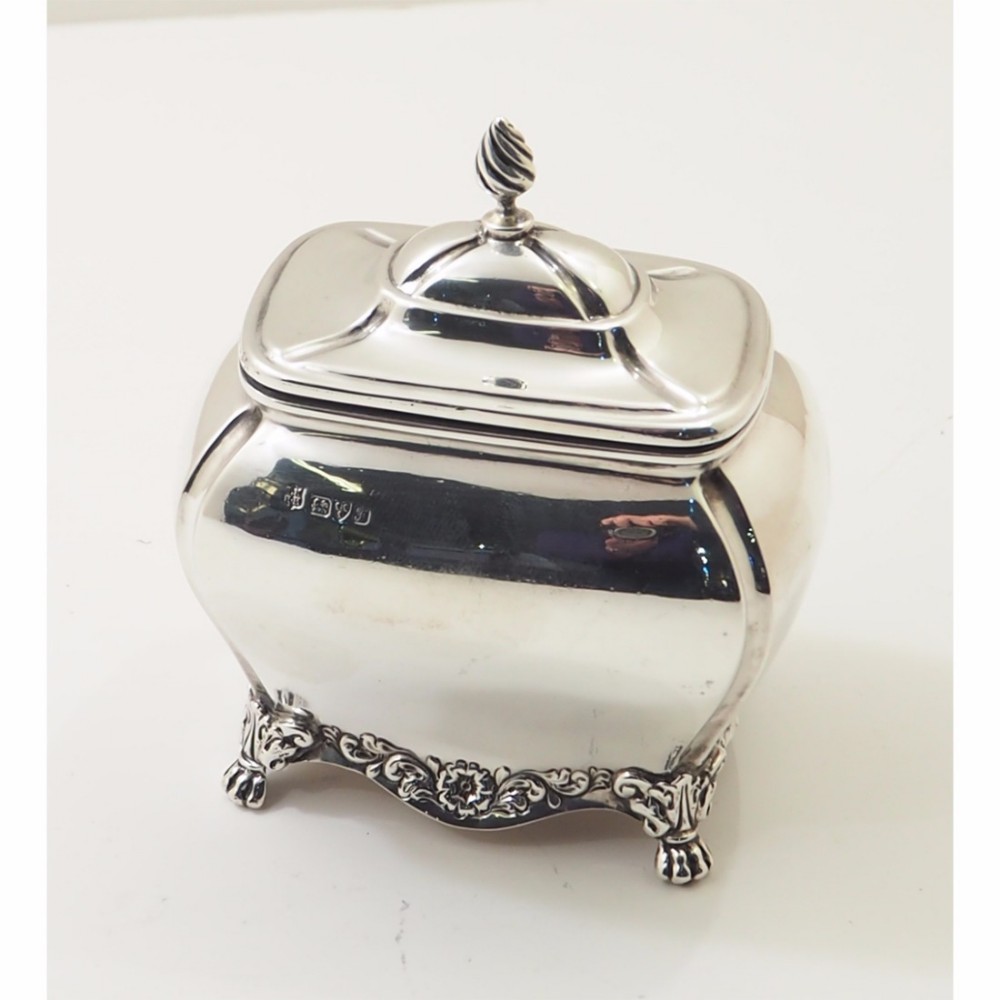 EDWARDIAN CHESTER SILVER TEA CADDY. 1906