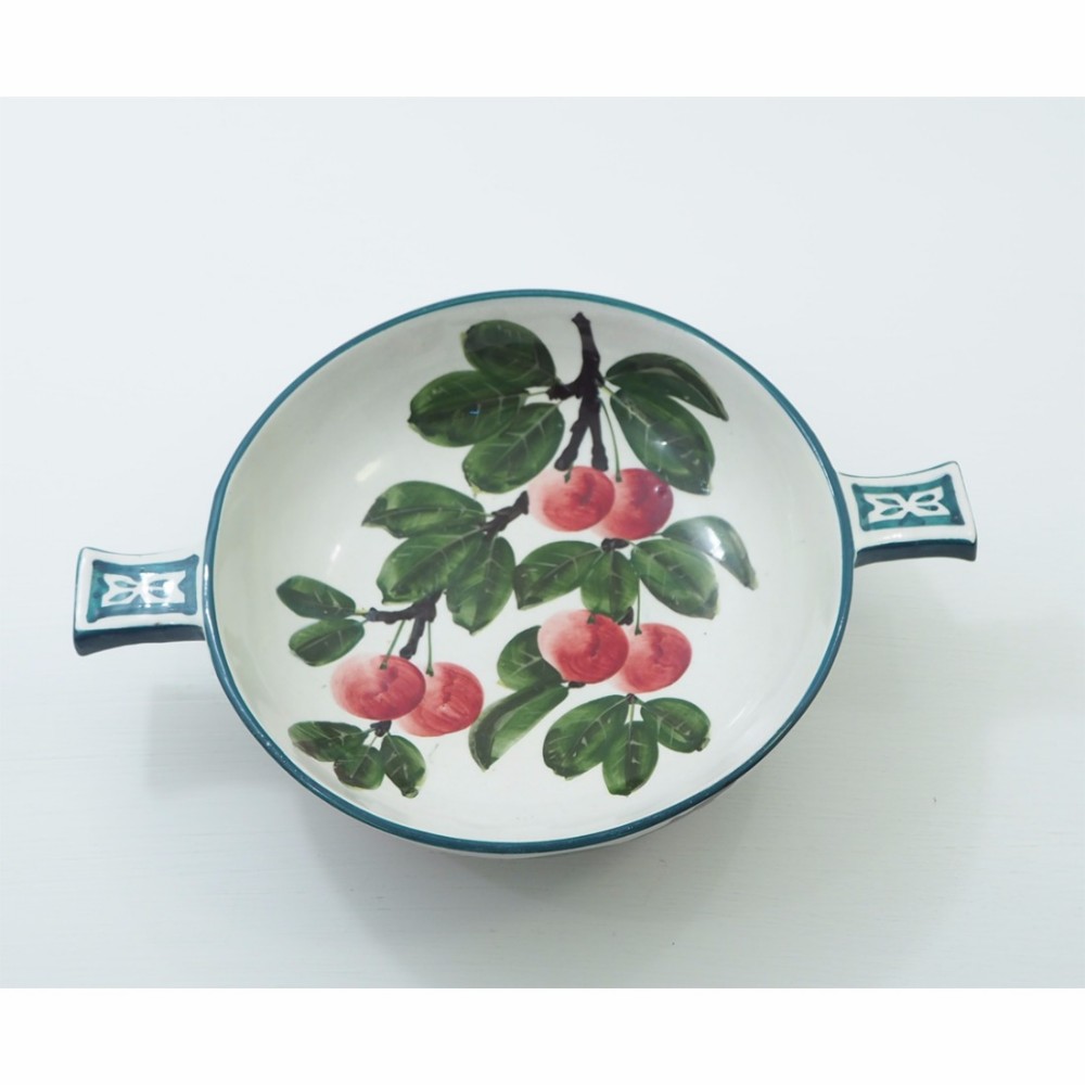 RARE SCOTTISH WEMYSS CHERRIES QUAICH