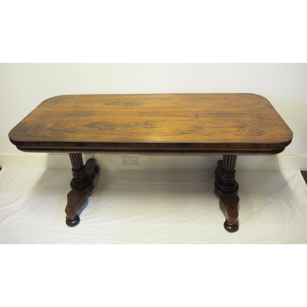 LARGE REGENCY ROSEWOOD GILLOWS LIBRARY TABLE