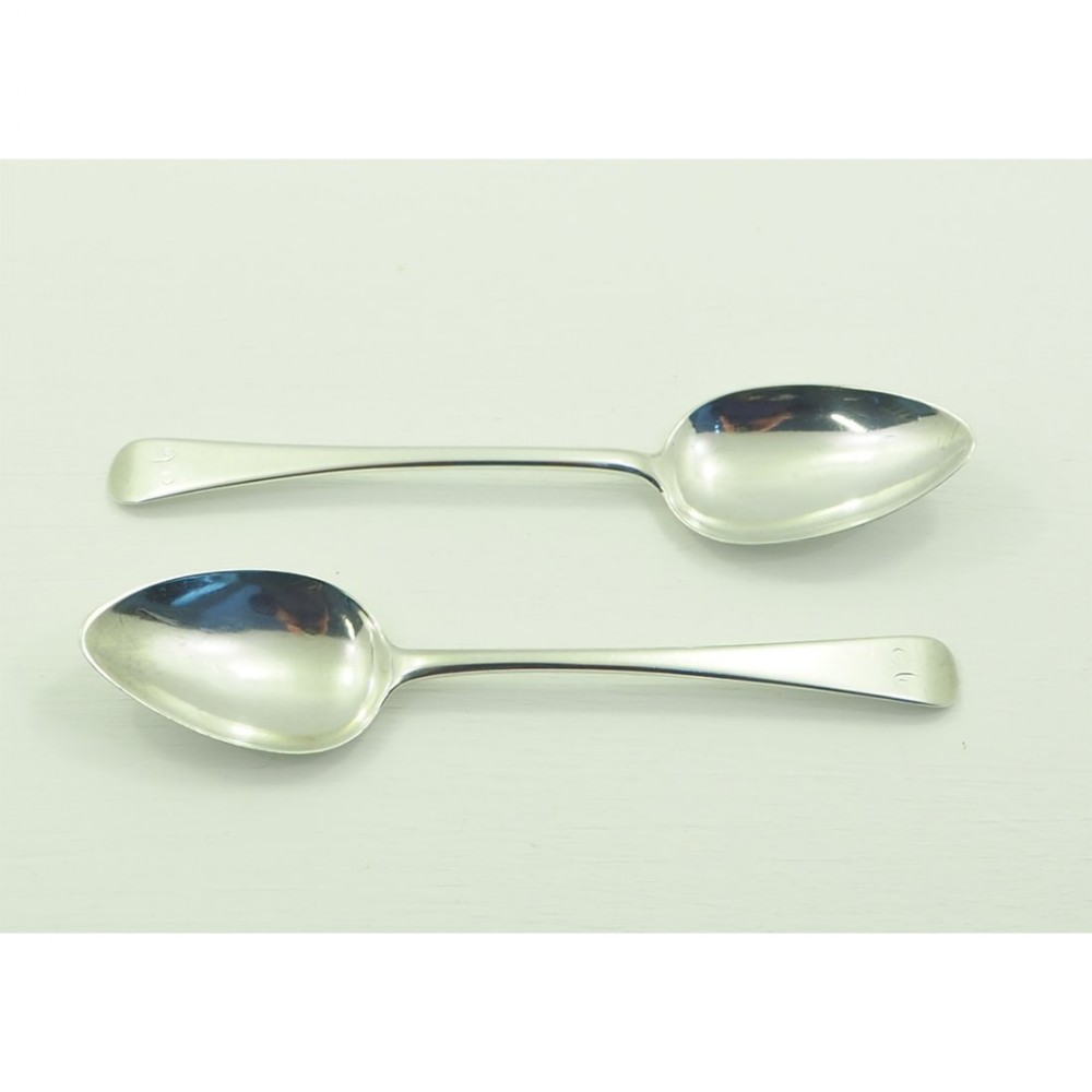 RARE PAIR OF ELGIN SILVER DESSERT SPOONS
