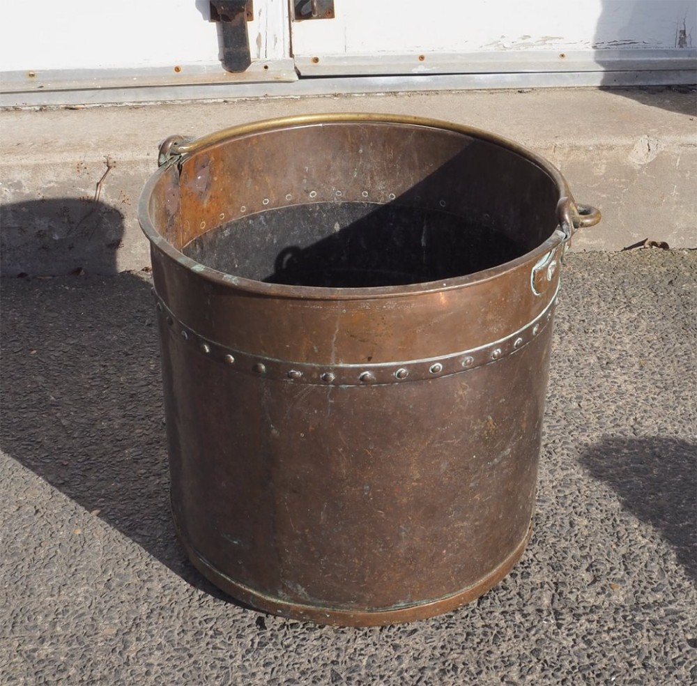 EARLY 19th CENTURY COPPER AND BRASS LOG BIN