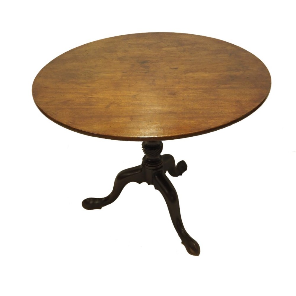 LARGE GEORGE III MAHOGANY BIRDCAGE TRIPOD TABLE