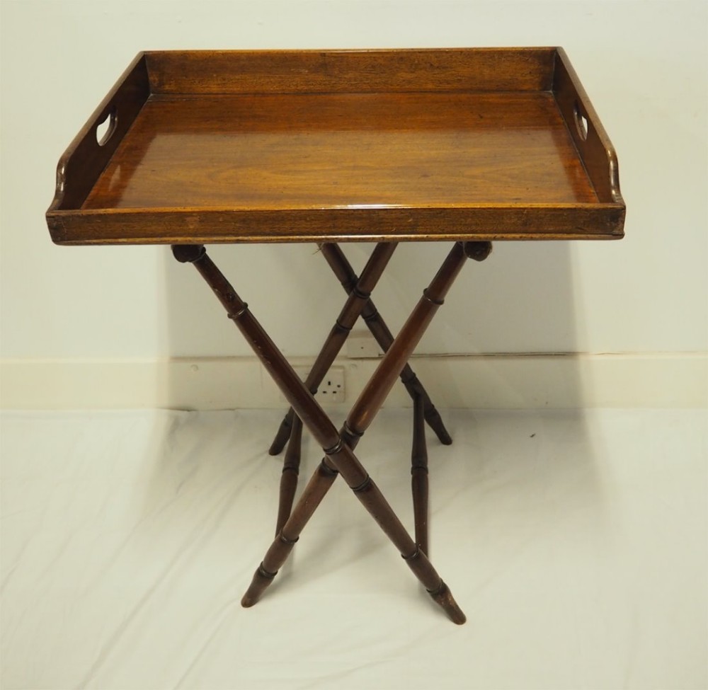 GEORGIAN MAHOGANY BUTLERS TRAY AND STAND