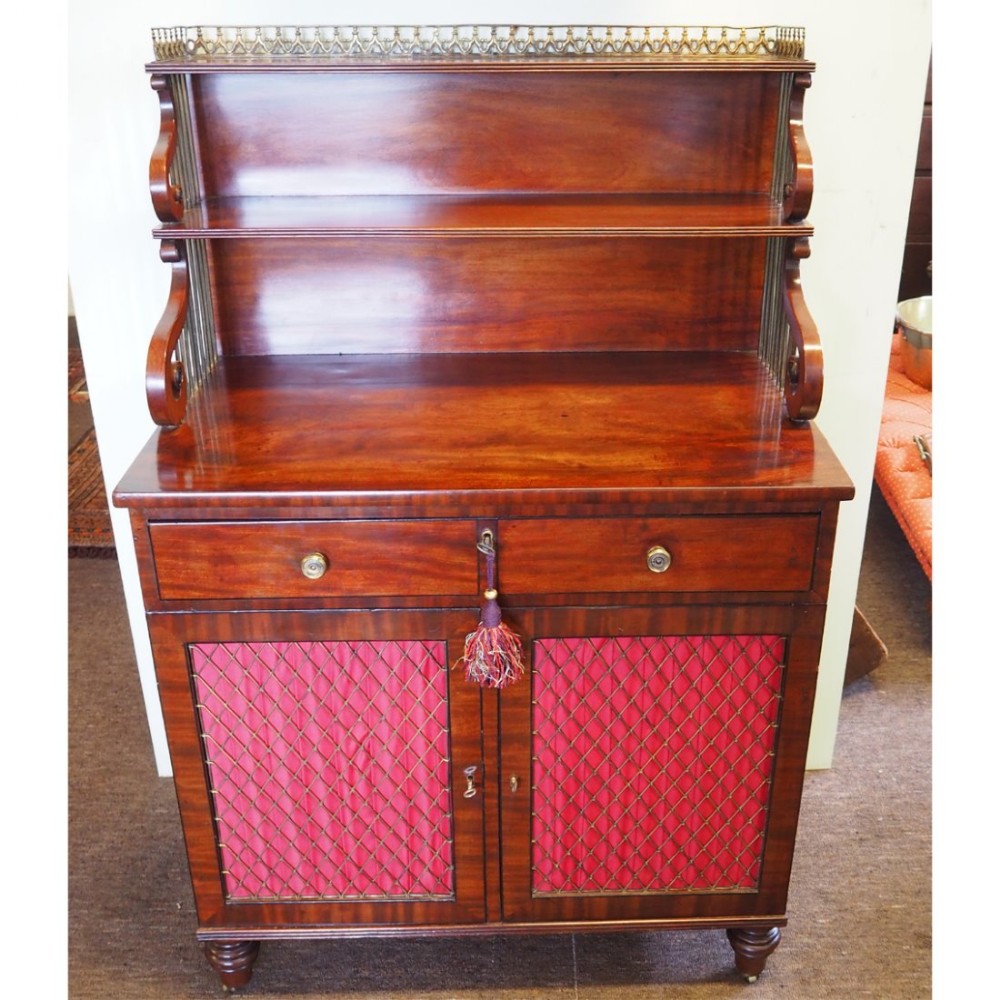 REGENCY MAHOGANY WATERFALL SIDE CABINET