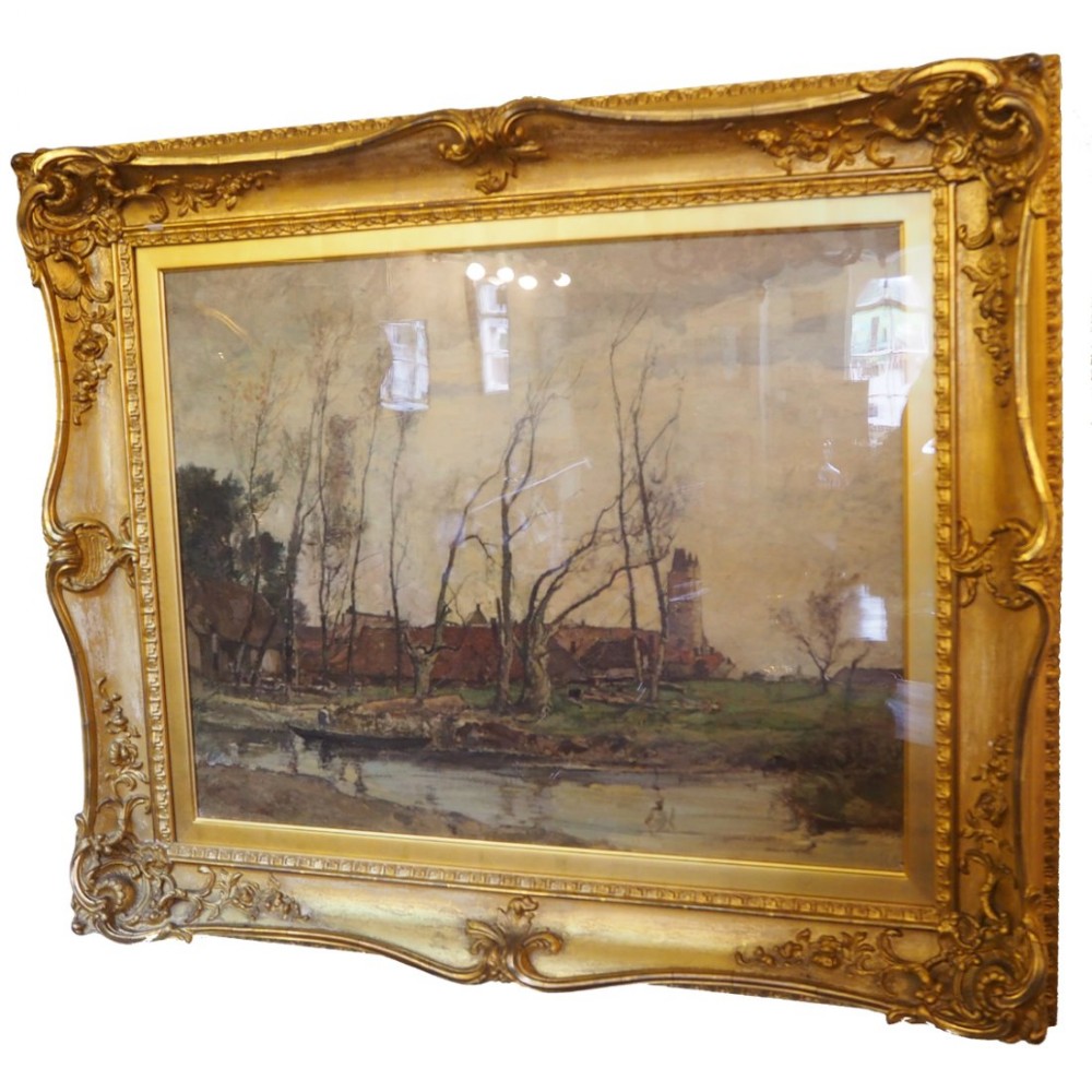 LARGE OIL ON CANVASS LANDSCAPE BY OLIVER HALL