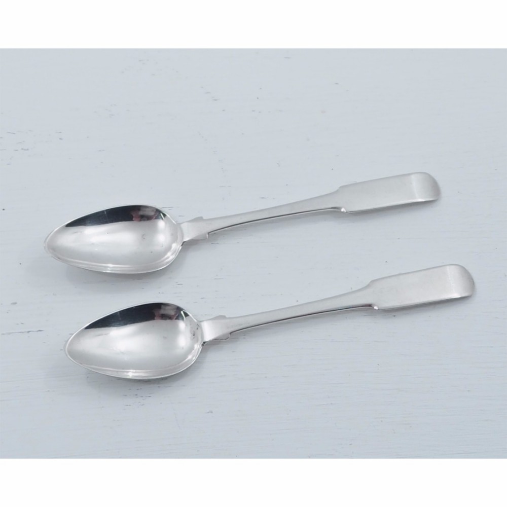 PAIR GEORGIAN GLASGOW SILVER TEASPOONS