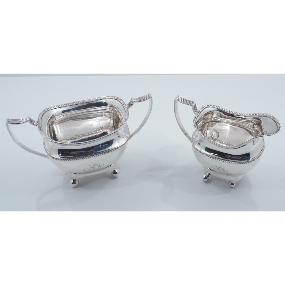 GOOD PAIR OF SILVER CREAM JUG & SUGAR BOWL