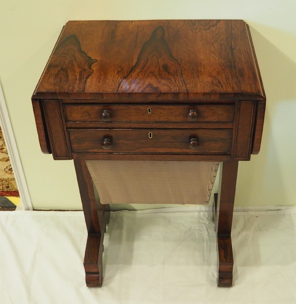 GOOD WILLIAM IV ROSEWOOD WORK TABLE