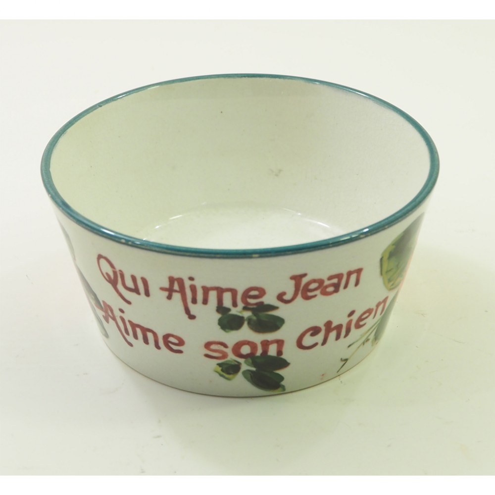 RARE EARLY SCOTTISH WEMYSS WARE DOG BOWL 