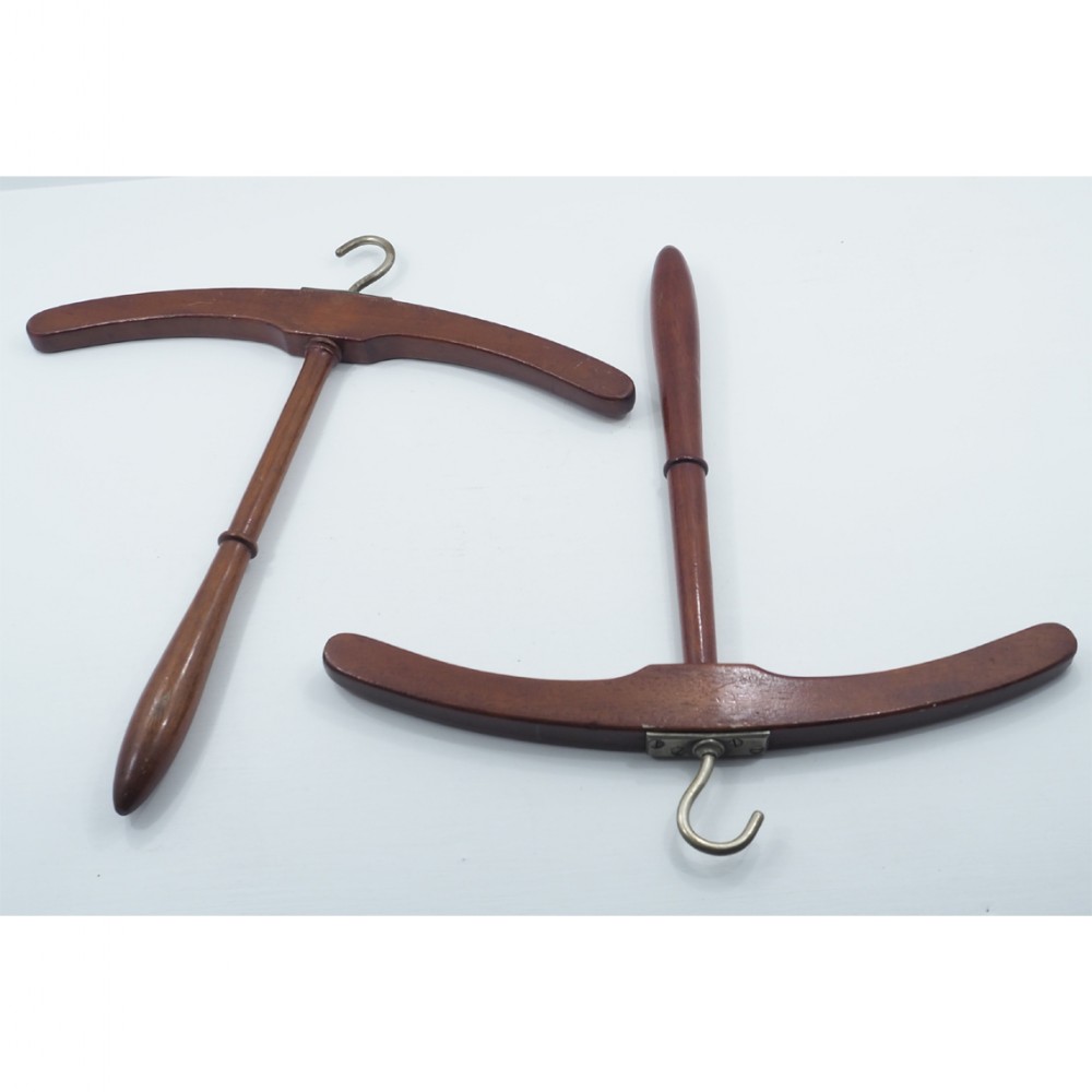 TWO REGENCY MAHOGANY WIG HANGERS