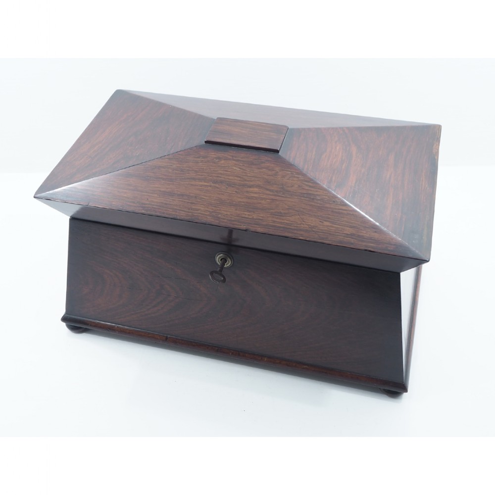 LARGE REGENCY ROSEWOOD TEA CADDY