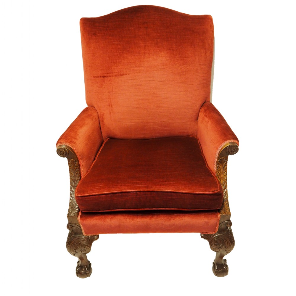 GENEROUS GEORGE III STYLE GAINSBOROUGH CHAIR