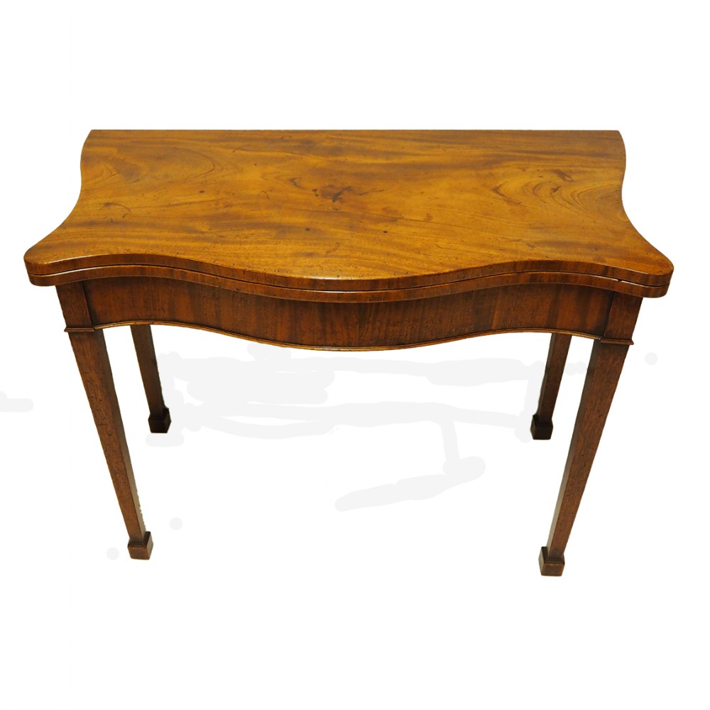 18th CENTURY GEORGE III SERPENTINE TEA TABLE