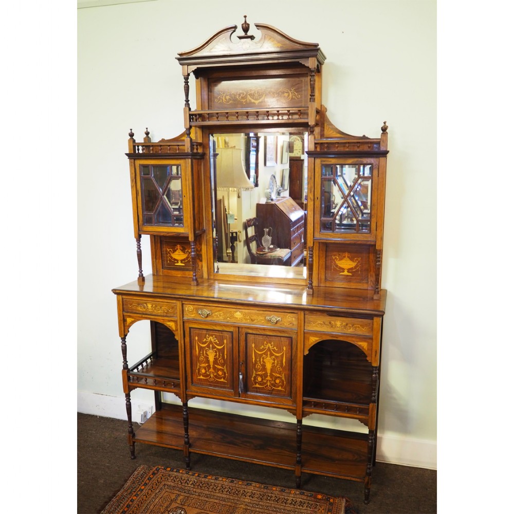 STUNNING EDWARDIAN INLAID  ROSEWOOD CABINET 