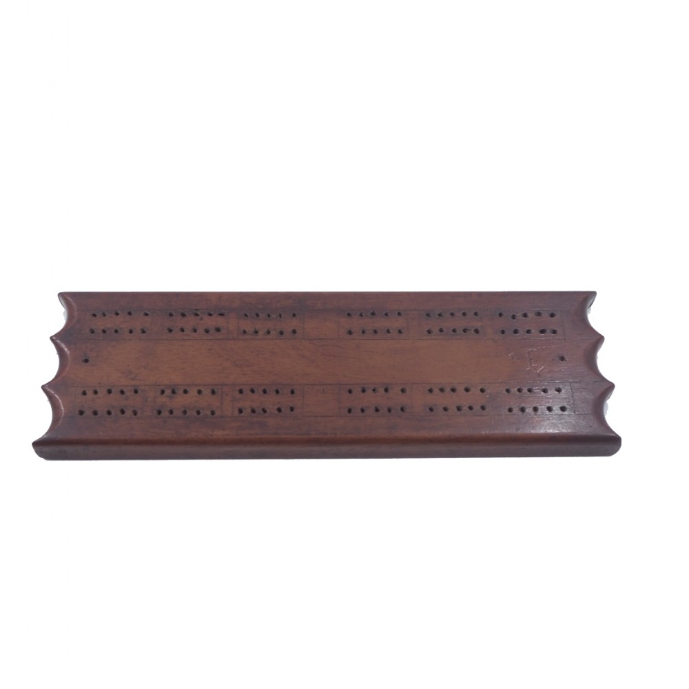 GEORGIAN MAHOGANY CRIBBAGE BOARD & PEGS