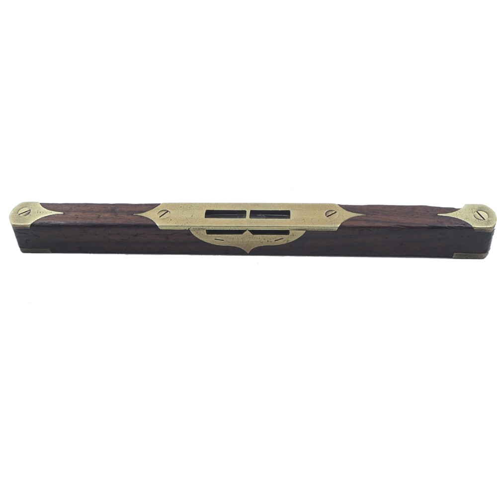 EARLY SCOTTISH BRASS INLAID ROSEWOOD LEVEL