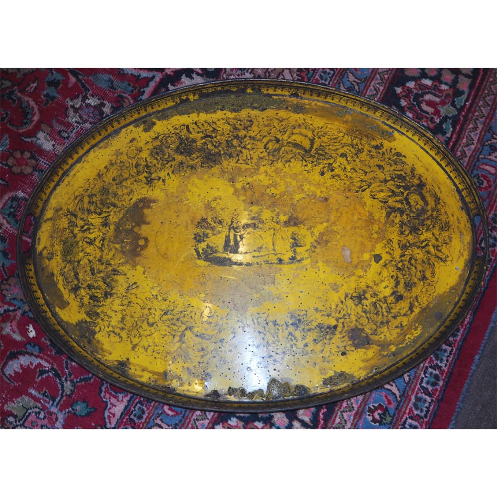 ORIGINAL GEORGIAN OVAL TOLEWARE TRAY