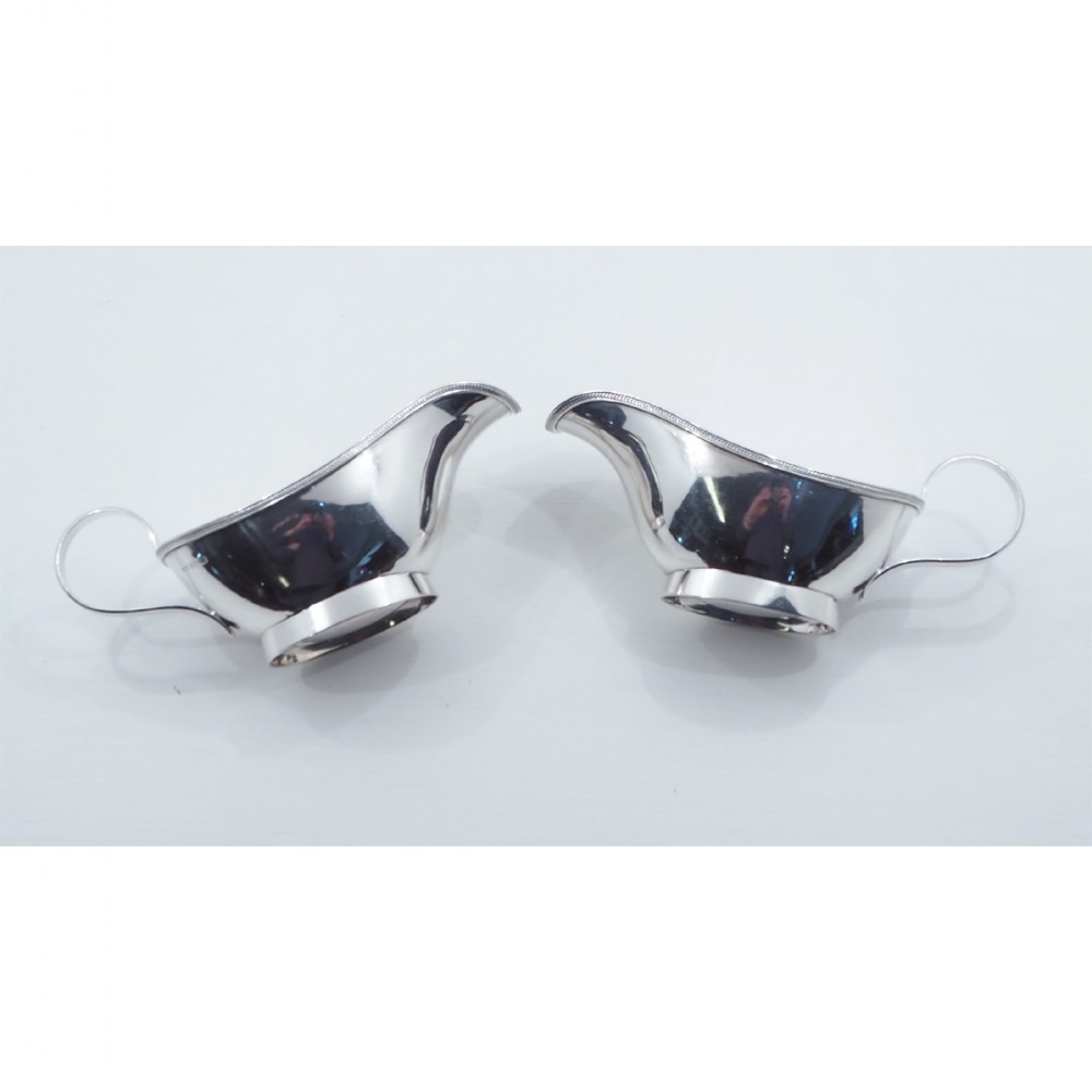 FINE PAIR OF LARGE SILVER SAUCE BOATS