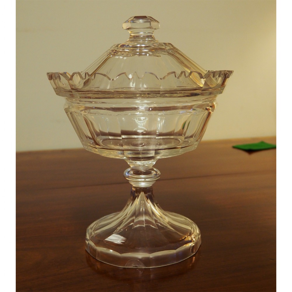 MID 19th CENTURY CUT GLASS SWEETMEAT DISH