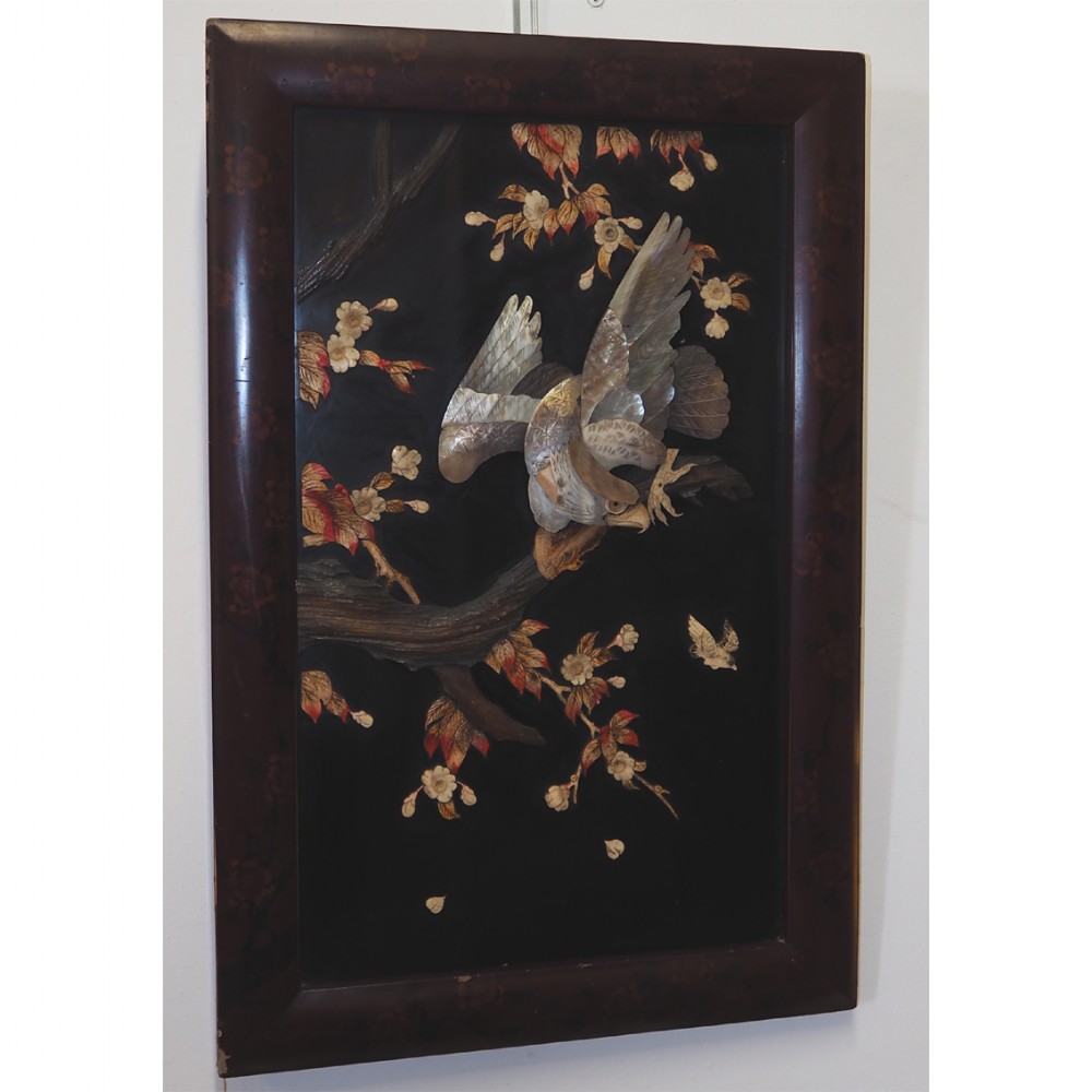 19th CENTURY JAPANESE FRAMED PANEL