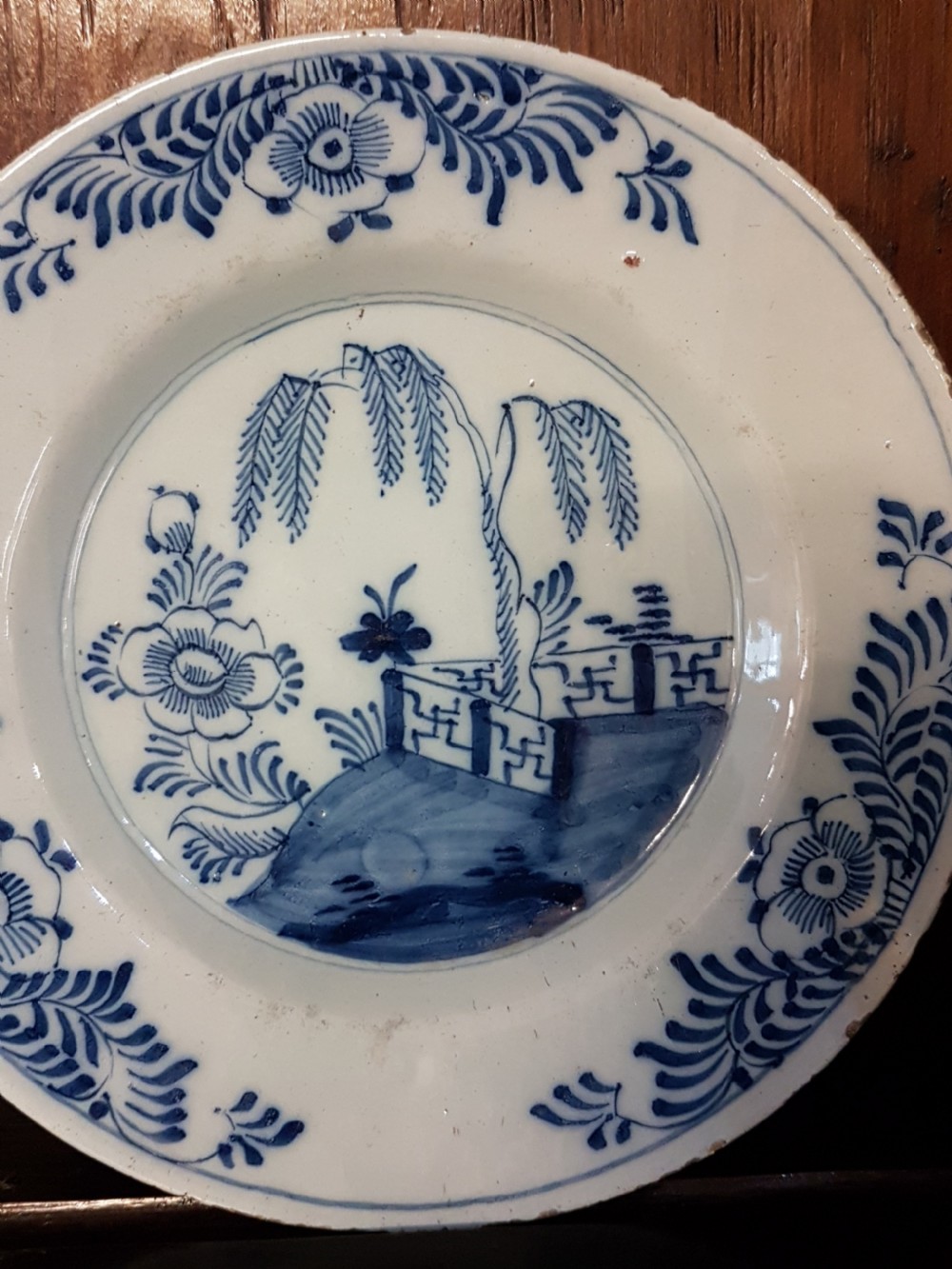 GOOD 18th CENTURY ENGLISH DELFT PLATE View II