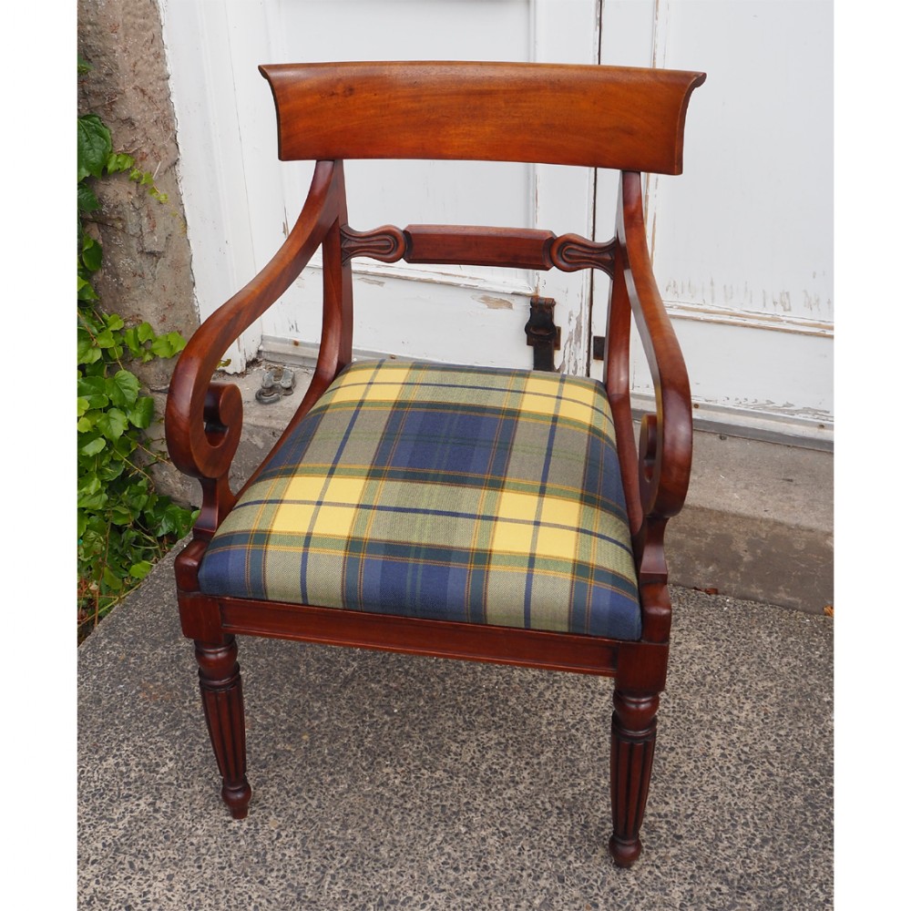 LATE REGENCY SCOTTISH MAHOGANY DESK CHAIR