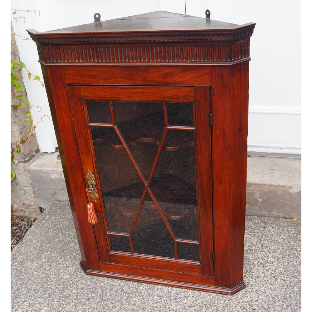 SMALL 18th CENTURY GLAZED CORNER CABINET