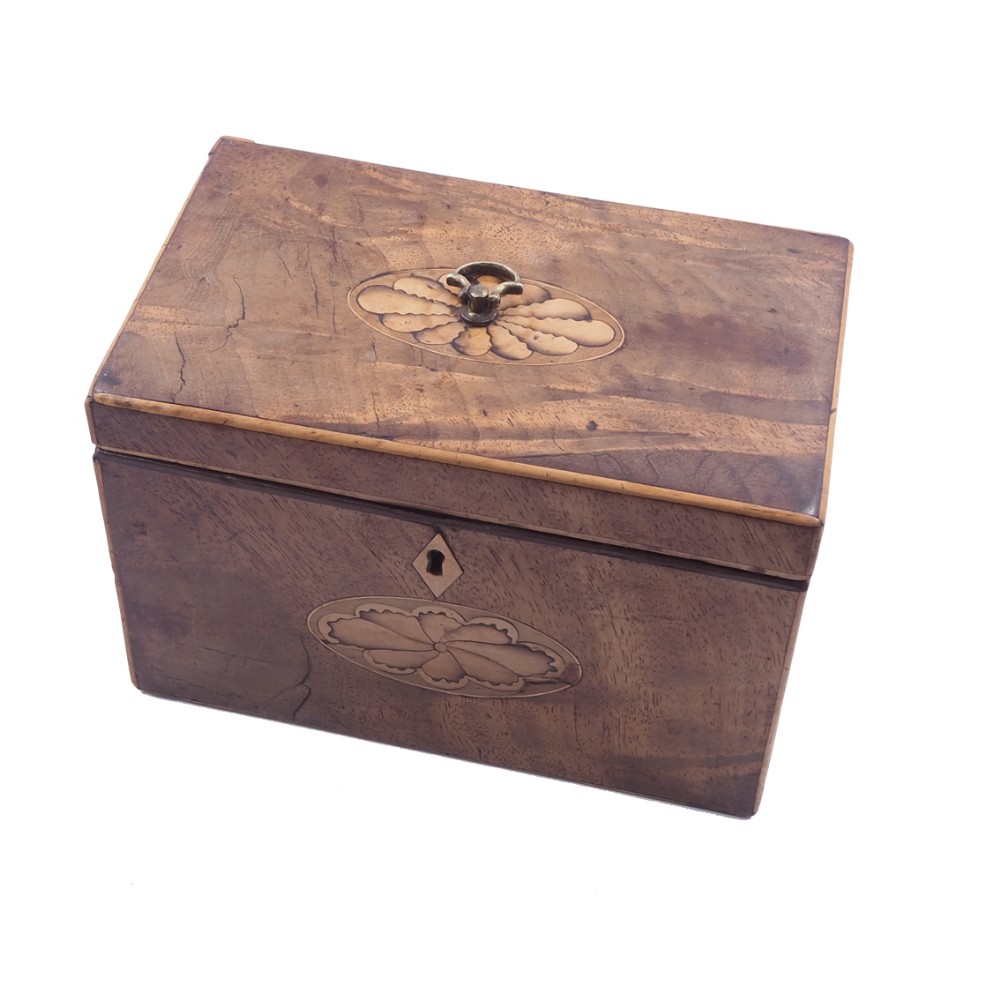 18th CENTURY GEORGE III INLAID TEA CADDY