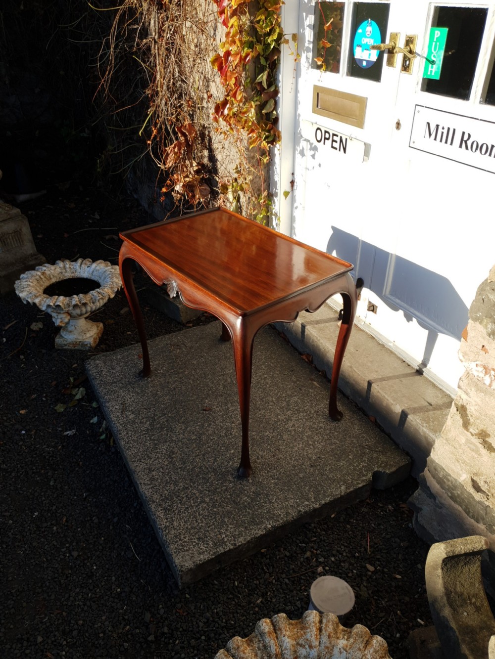 GEORGE 3rd STYLE IRISH MAHOGANY SILVER TABLE