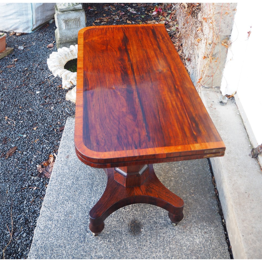 WILLIAM IV ROSEWOOD VENEERED CARD TABLE