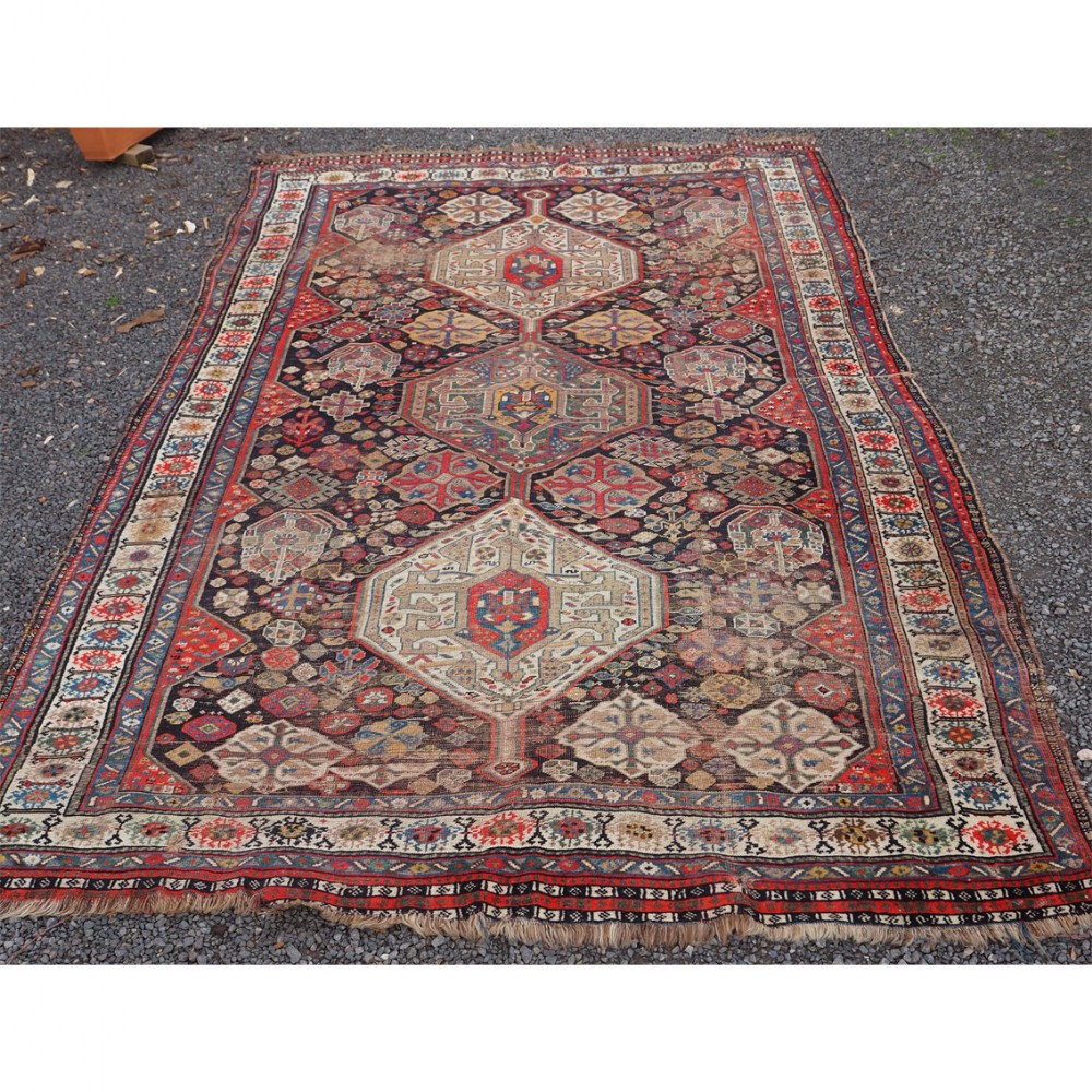 LARGE EARLY 1900's PERSIAN QASHQAI CARPET