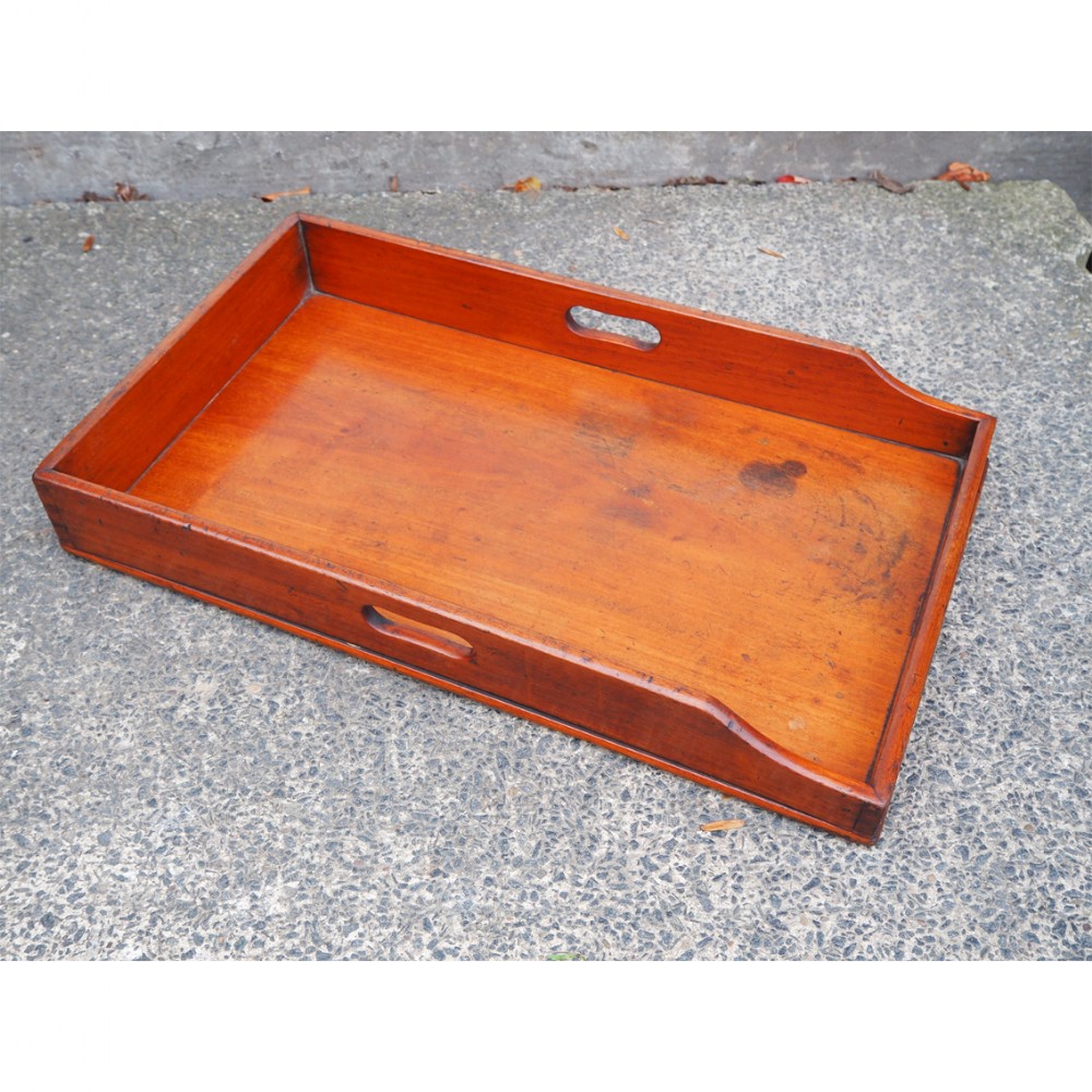 19th CENTURY MAHOGANY  OBLONG TRAY