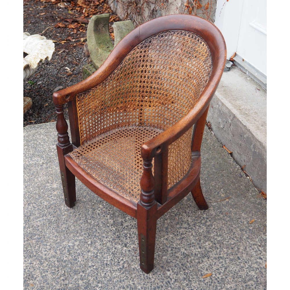 VICTORIAN MAHOGANY AND CANE CHILDS CHAIR