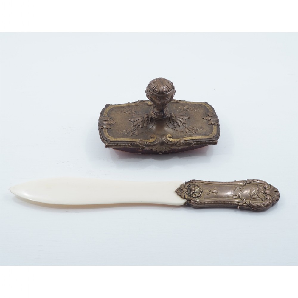 FURCY RAMBAUD. SUPERB PAIR OF BRONZE DESK ITEMS