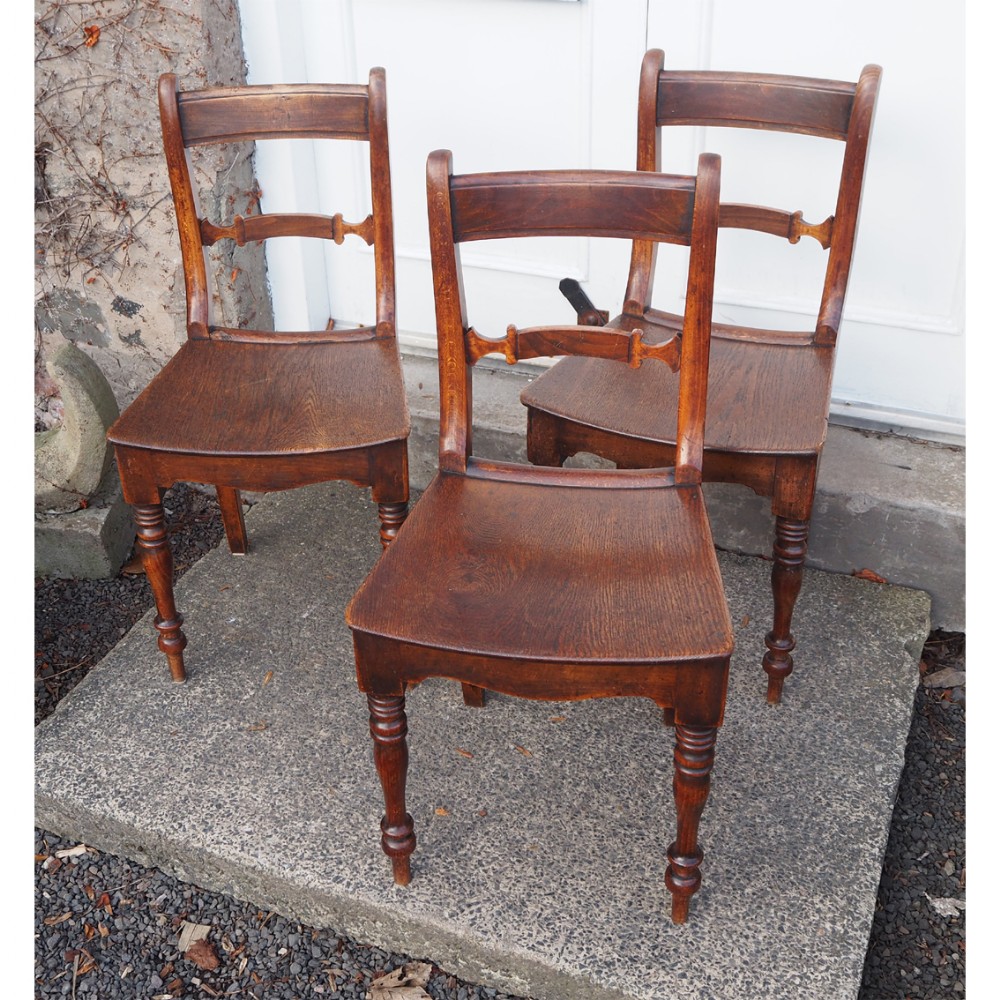 SET OF 3 BEECH AND ASH KITCHEN CHAIRS