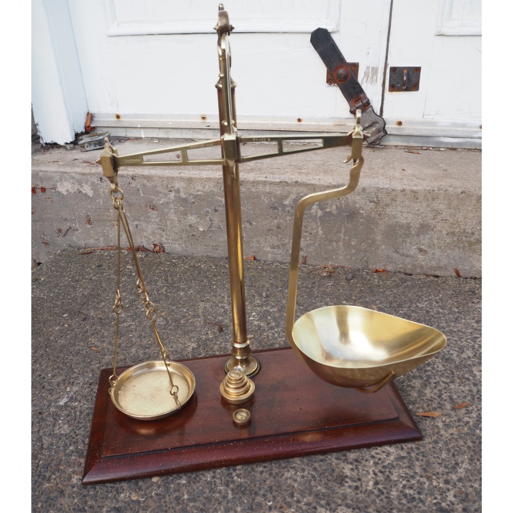 SET OF SCOTTISH BRASS GROCERS SCALES