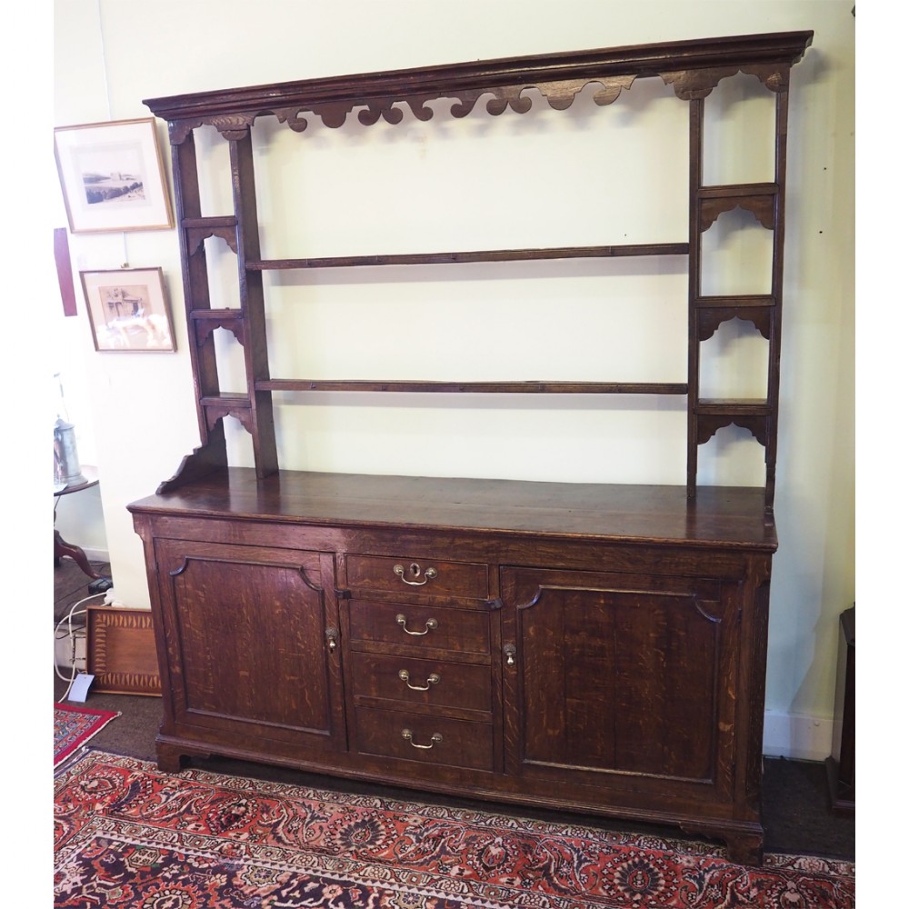 18th CENTURY OAK DRESSER AND RACK