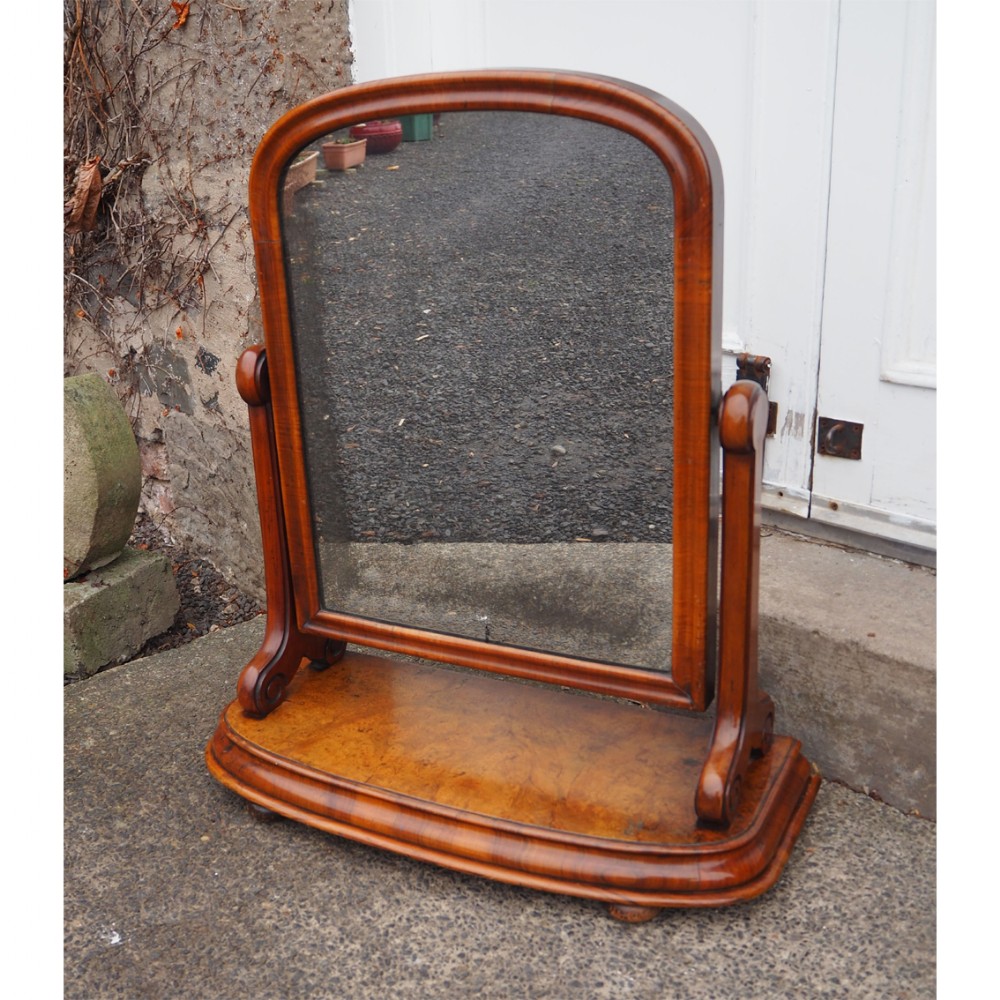19th CENTURY BURR WALNUT DRESSING MIRROR