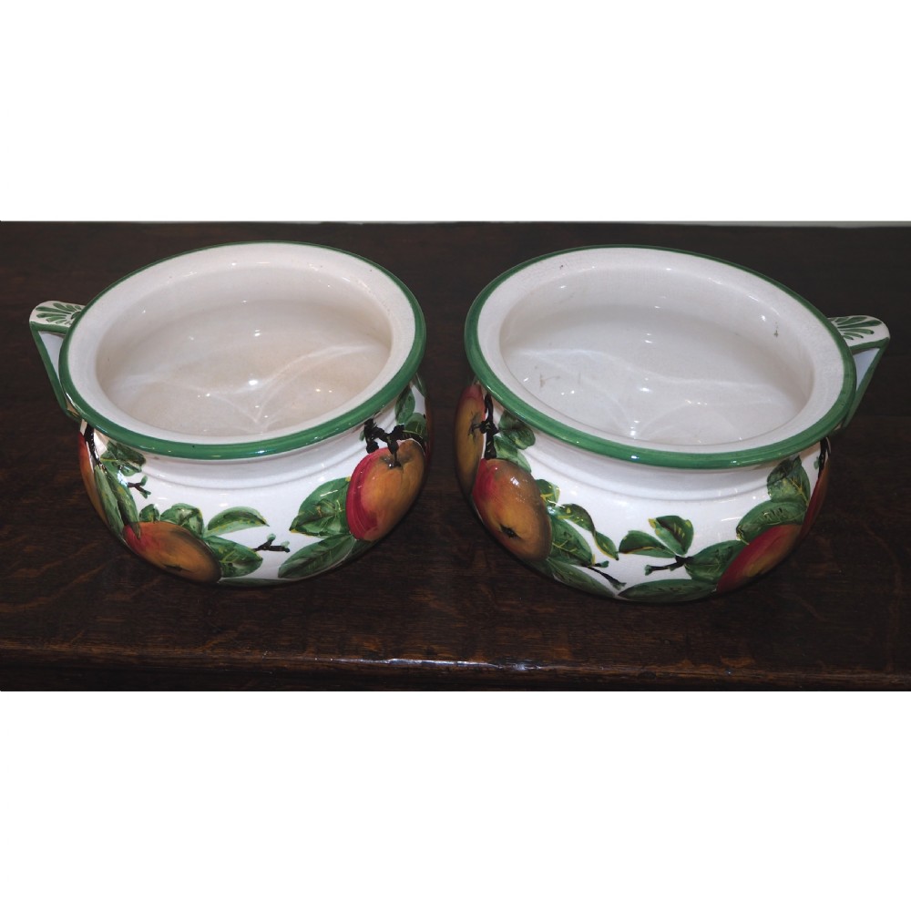 RARE PAIR OF SCOTTISH WEMYSS CHAMBER POTS View II