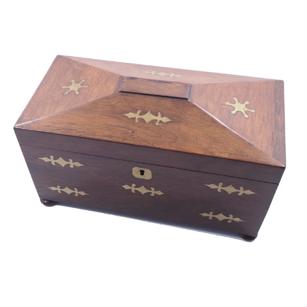 REGENCY BRASS INLAID ROSEWOOD BOX