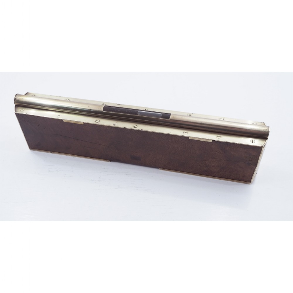 19th CENTURY WALNUT & BRASS SIGHTING LEVEL
