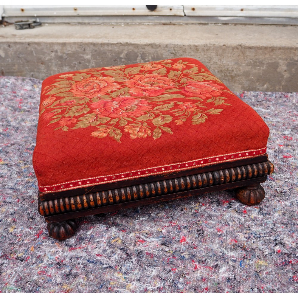 REGENCY SIMULATED ROSEWOOD FOOT STOOL