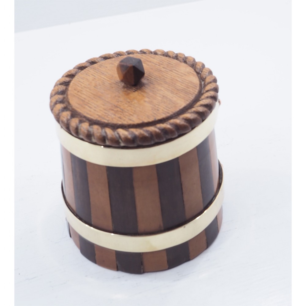 SCOTTISH BRASS BOUND STAVED BARREL & LID